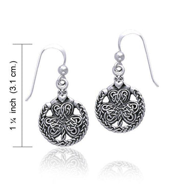 Celtic Shamrock Claddagh Silver Earrings TE2916 - Jewelry